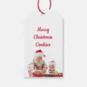 Kerstman & Kind Bakken Kerstkoekjes Gift Label Cadeaulabel (Voorkant)