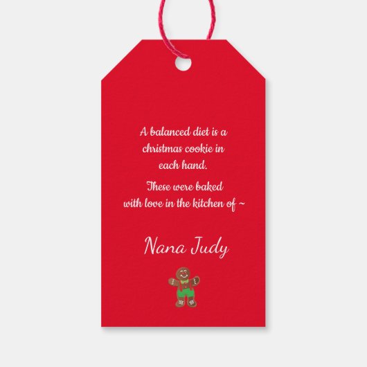 Kerstman & Kind Bakken Kerstkoekjes Gift Label Cadeaulabel (Achterkant)