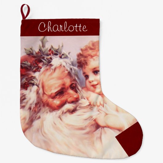 kerstman, kind grote kerstsok (Voorkant)