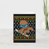 Kerstman Kinder Gingerbrood Man Snowboarding Snowb Kaart (Voorkant)