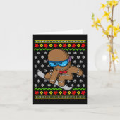 Kerstman Kinder Gingerbrood Man Snowboarding Snowb Kaart (Gele Bloem)