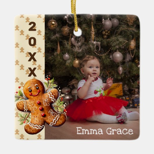 Kerstman Kinderen Kerst Foto Ornament (Voorkant)