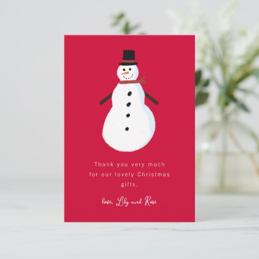 Kerstman Kinderen Kerstmis Bedankkaart (Staand voorkant)