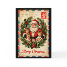 Kerstman Kinderen Vintage Luchtpost
