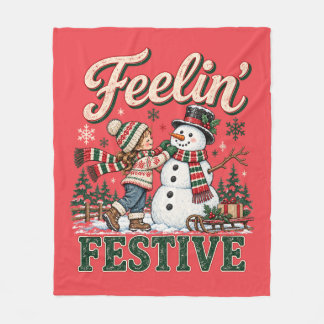 Kerstman Kinderen Voelen Zich Feestelijk Fleece Deken