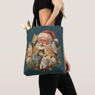 Kerstman Kitten Kerstmis Retro 90s Oude Kat  Tote Bag