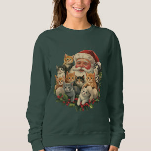 Kerstman Kitten Kerstmis Retro 90s Oude Kat  Trui