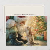 Kerstman Kitten Kerstmis Vintage Feestdagenkaart (Voorkant / Achterkant)