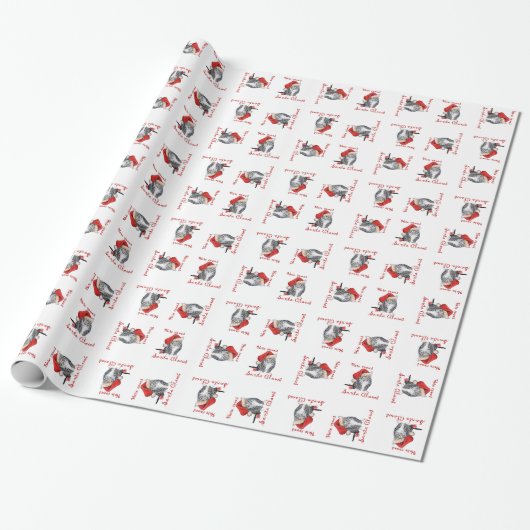 Kerstman Klauwen KAT Inpakpapier (Uitgerold)