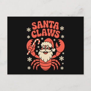 Kerstman Klauwen Kerst Lobster Snoepstok Kerstmuts Feestdagenkaart