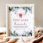 Kerstman Kleding Baby shower Tiny Baby Hunt Poster