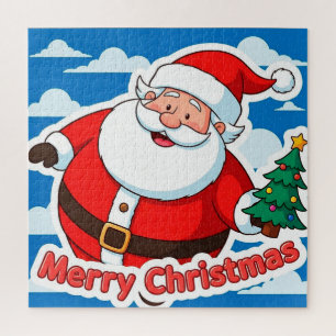 Kerstman Kleine Boom Scene Voor Knus Kerst Familie Legpuzzel