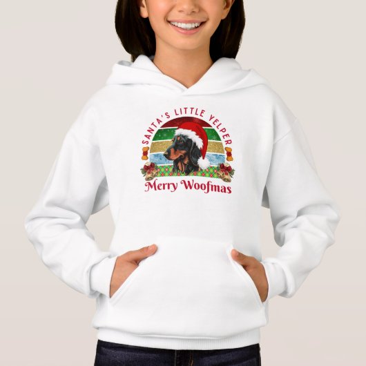 Kerstman Kleine Jankeeper, Grappige Dachshond Kers (Voorkant)