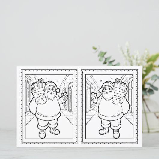 Kerstman kleurplaat voor kinderen (Staand voorkant)