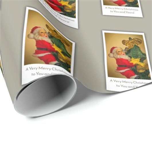 Kerstman klimmen de kerstboom, aangepaste Martini Cadeaupapier (Rol Hoek)