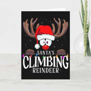 Kerstman klimt met rendieren X-mas matching Kaart