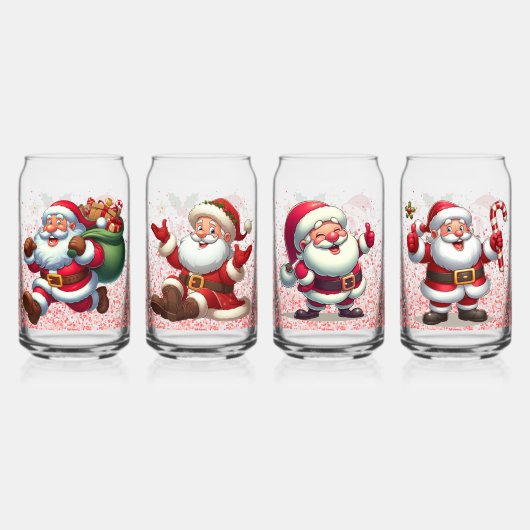 Kerstman Klinkt Kannen Blikvorm Glas (Voorkant)