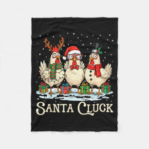 Kerstman Klok Hen Kerstmis Boerderij Dier Grappig Fleece Deken