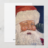 Kerstman knipoogt feestdagenkaart (Voorkant / Achterkant)