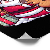 Kerstman knuffelen Schattigee Capibara met S Poster (Hoek)