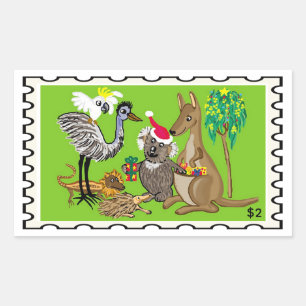 Kerstman Koala Australische Kerst Rechthoekige Sticker