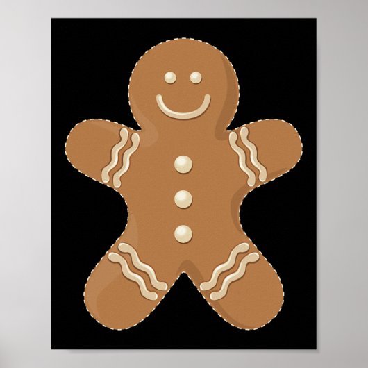 Kerstman Koekje Biscuit Leuk Eten Kerstmis Poster (Voorkant)