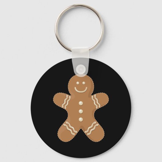 Kerstman Koekje Biscuit Leuk Eten Kerstmis Sleutelhanger (Voorkant)