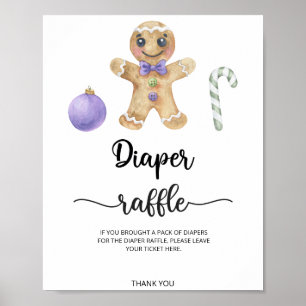 Kerstman koekje luier raffle poster