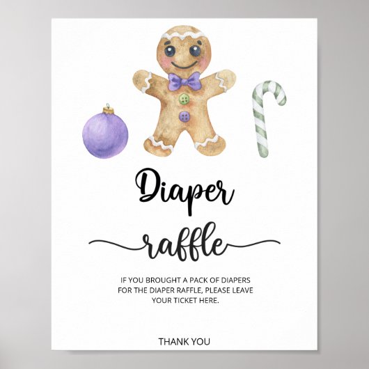Kerstman koekje luier raffle poster (Voorkant)