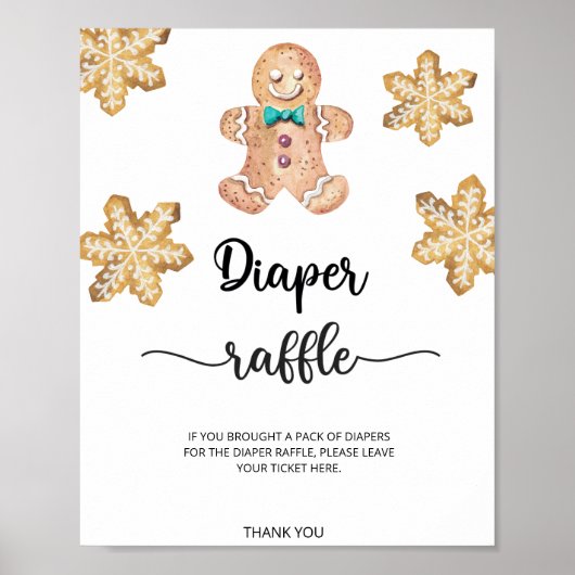 Kerstman koekje luier raffle poster (Voorkant)