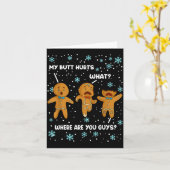 Kerstman Koekje Mijn Billen Pijnigen Grappige Kers Kaart (Gele Bloem)