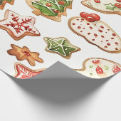 Kerstman Koekjes Cadeaupapier (Hoek)