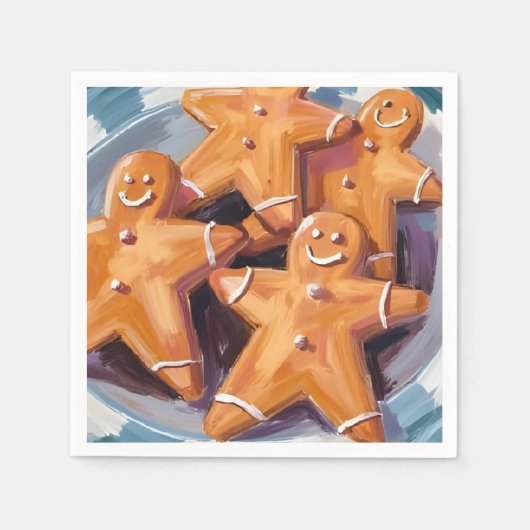 Kerstman Koekjes | Prettig Kerstfeest Servet (Voorkant)