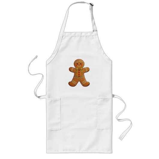 Kerstman Koekjes Schattig Kerstmis Lang Schort (Voorkant)