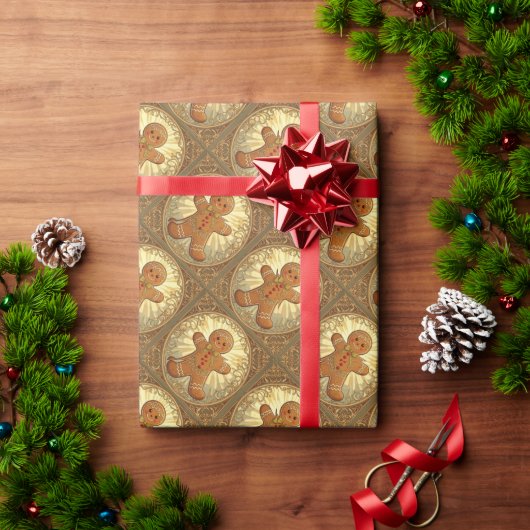 Kerstman Koekjes Vintage-Stijl Cadeaupapier (Feestdagen Geschenken)