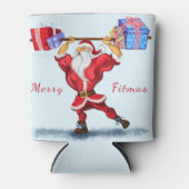 Kerstman Koelbox Bodybuilder kerstman met cadeaus Blikjeskoeler (Voorkant)