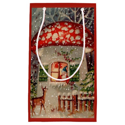 kerstman-koepel in champignonfeestdag klein cadeauzakje (Voorkant)