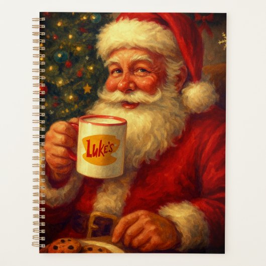 Kerstman Koffiemok Spiraal Planner Oude Stijl (Voorkant)