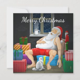 Kerstman Koffietijd Feestdagenkaart