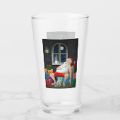 Kerstman Koffietijd Glas (Achterkant)