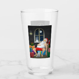 Kerstman Koffietijd Glas