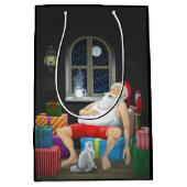 Kerstman Koffietijd Medium Cadeauzakje (Voorkant)