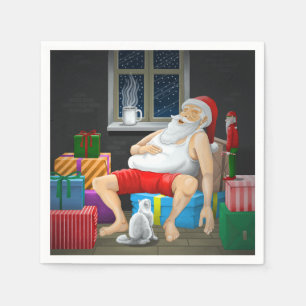 Kerstman Koffietijd Servet
