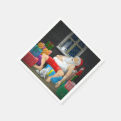 Kerstman Koffietijd Servet (Hoek)