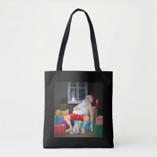 Kerstman Koffietijd Tote Bag (Voorkant)