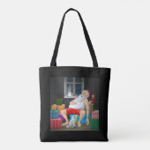 Kerstman Koffietijd Tote Bag (Achterkant)