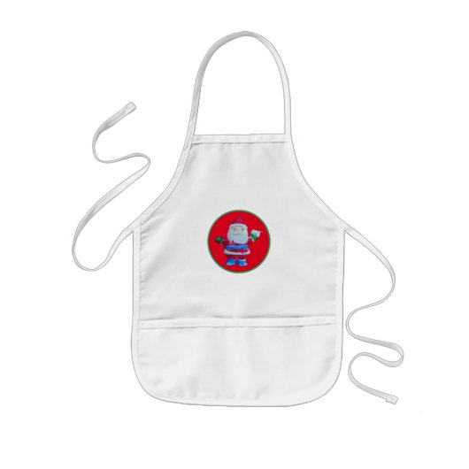 KERSTMAN KOKEN KEUKENSCHORT KINDEREN KINDER SCHORT (Voorkant)