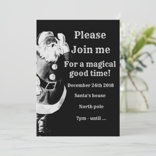 Kerstman, kom alsjeblieft uitnodiging (Staand voorkant)