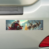 Kerstman komt aan bumpersticker (Op auto)