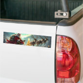 Kerstman komt aan bumpersticker (Op Truck)